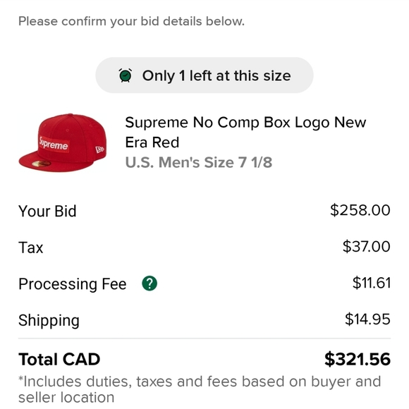 Supreme full back 7 1/8 - Picture 7 of 7